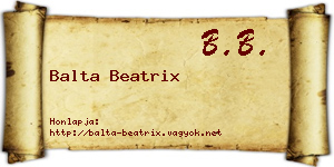 Balta Beatrix névjegykártya